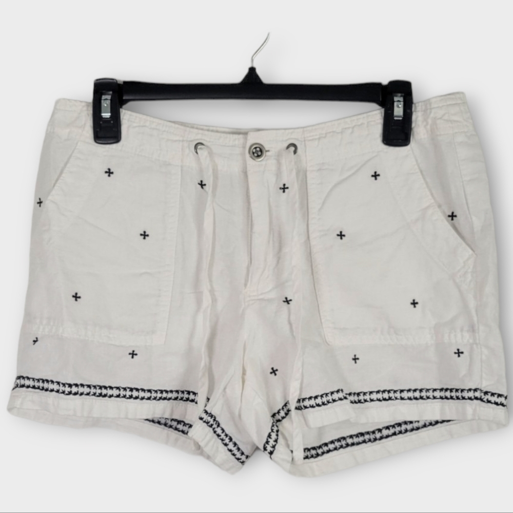 Old Navy Size 6 Linen Blend Embroidered Shorts - Picture 1 of 6